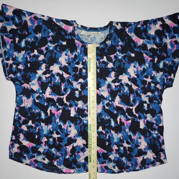 Macy's Rachel Roy Curvy Collection Womens Blue And Pink Blouse Size 2X - Picture 14 of 15